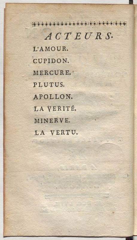 Réunion des Amours (La), comédie héroïque Réunion des Amours (La), comédie héroïque
