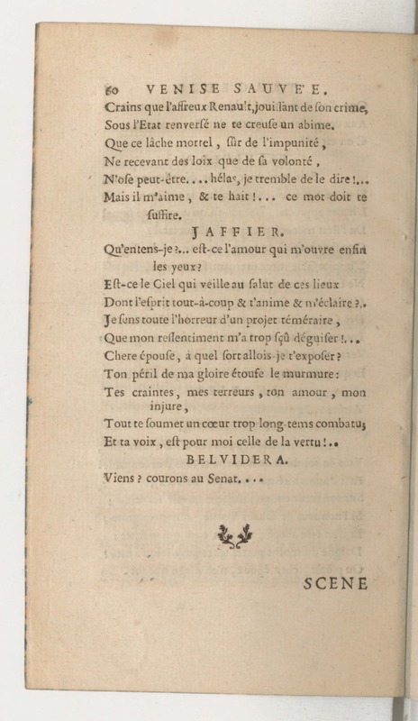 Venise sauvée, tragedie. Représentée par les Comédiens françois, le 5 décembre 1746… [Seconde édition]