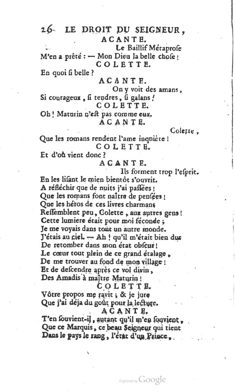 Droit du seigneur (Le), Comédie en cinq actes