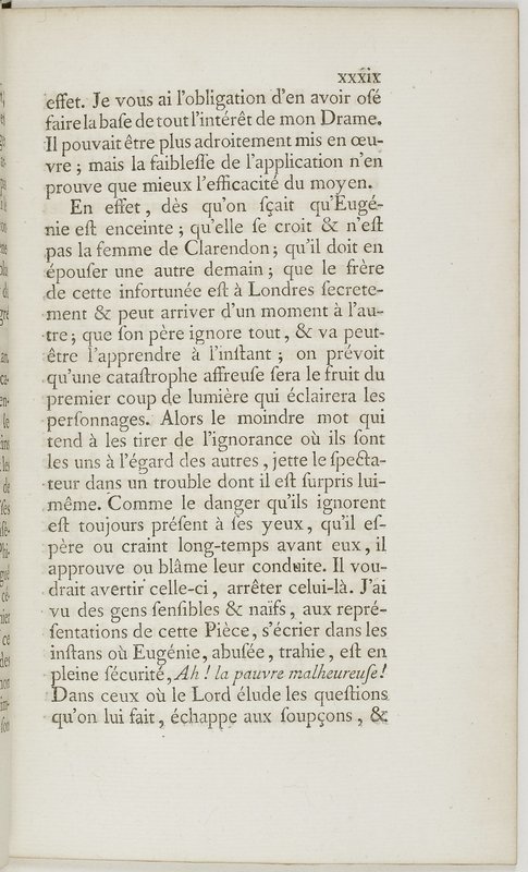 Eugénie, drame en cinq actes en prose, enrichi de figures en taille-douce ; avec un Essai sur le drame sérieux Eugénie, drame en cinq actes en prose, enrichi de figures en taille-douce ; avec un Essai sur le drame sérieux