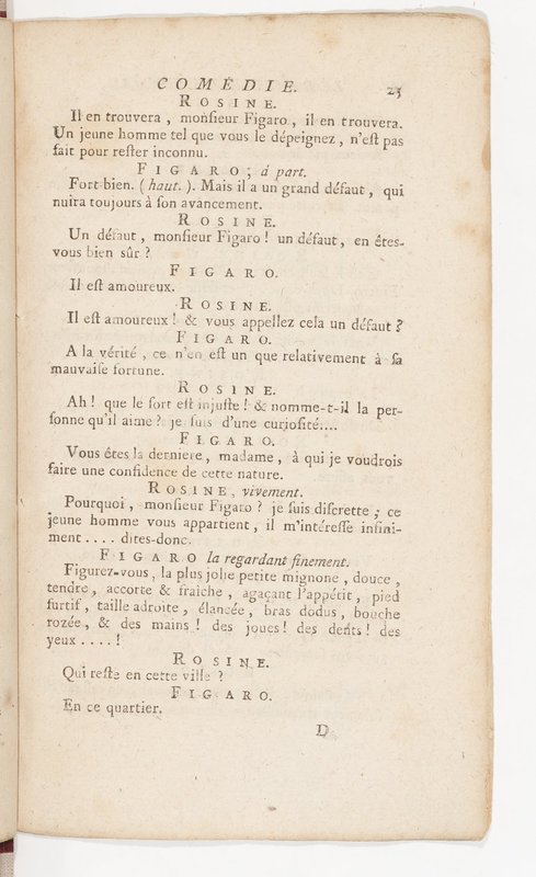 Barbier de Séville, ou la Précaution inutile (Le), comédie en quatre actes, par M. de Beaumarchais, représentée sur le théâtre de la Comédie Française le 23 février 1775 (avec une Lettre modérée sur la chute et la critique du Barbier de Séville)