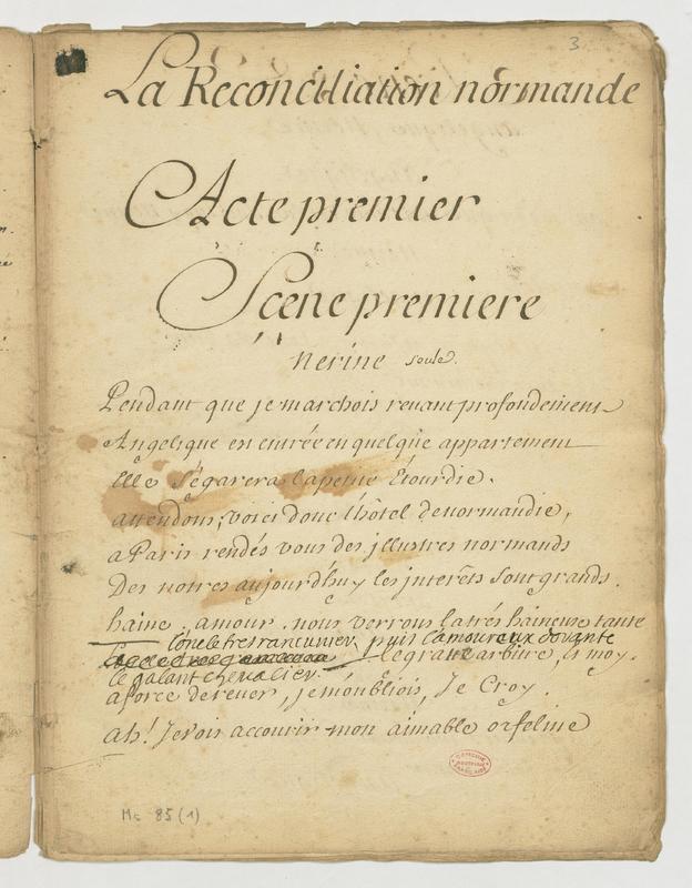 Réconciliation normande (La), comédie en vers et en cinq actes