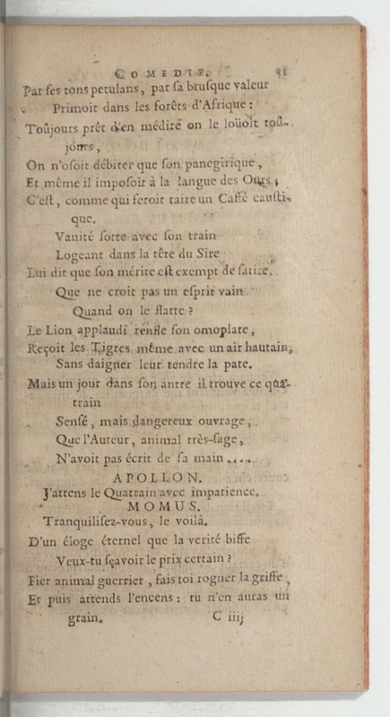 Momus fabuliste, ou les Noces de Vulcain, comédie