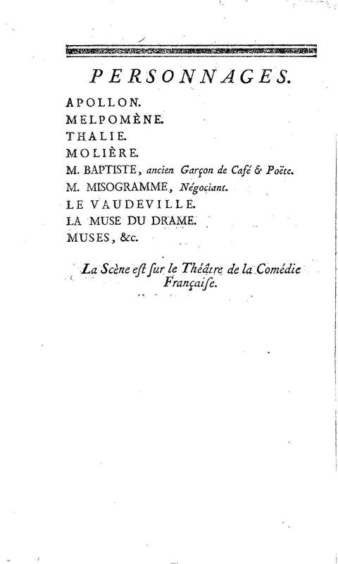 Molière à la nouvelle salle, ou les Audiences de Thalie, comédie en un acte et en vers libres Molière à la nouvelle salle, ou les Audiences de Thalie, comédie en un acte et en vers libres