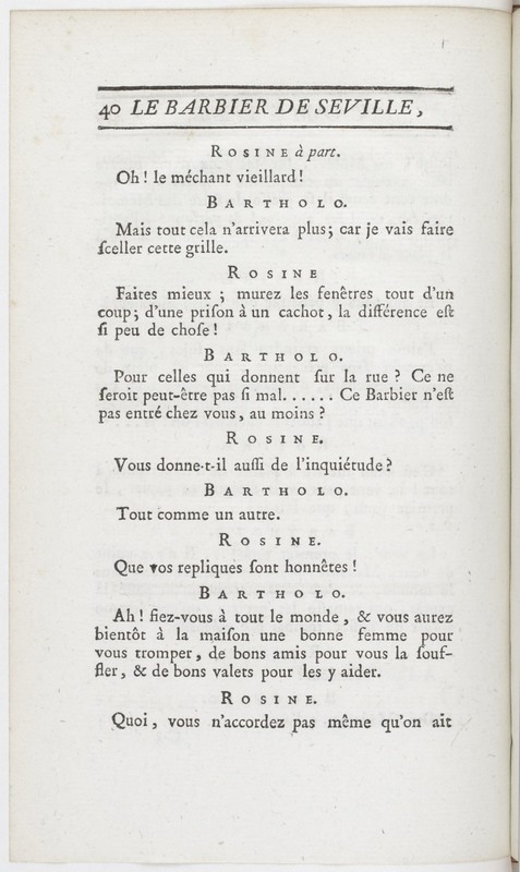 Barbier de Séville, ou la Précaution inutile (Le), comédie en quatre actes ; par M. de Beaumarchais ; représentée & tombée sur le théâtre de la Comédie Françoise aux Tuileries, le 23 de février 1775