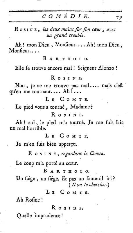 Barbier de Séville, ou la Précaution inutile (Le), comédie en quatre actes, par M. de Beaumarchais, représentée sur le théâtre de la Comédie Française le 23 février 1775 (avec une Lettre modérée sur la chute et la critique du Barbier de Séville)