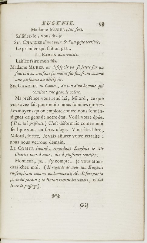 Eugénie, drame en cinq actes en prose, enrichi de figures en taille-douce ; avec un Essai sur le drame sérieux Eugénie, drame en cinq actes en prose, enrichi de figures en taille-douce ; avec un Essai sur le drame sérieux