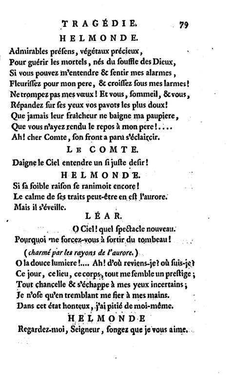 Roi Lear (Le), tragédie en cinq actes, par M. Ducis, représentée à Versailles le 16 janvier 1783 ; et à Paris, le 26 du même mois, par les Comédiens français Roi Lear (Le), tragédie en cinq actes, par M. Ducis, représentée à Versailles le 16 janvier 1783 ; et à Paris, le 26 du même mois, par les Comédiens français