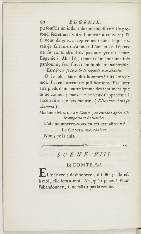 Eugénie, drame en cinq actes en prose, enrichi de figures en taille-douce ; avec un Essai sur le drame sérieux Eugénie, drame en cinq actes en prose, enrichi de figures en taille-douce ; avec un Essai sur le drame sérieux