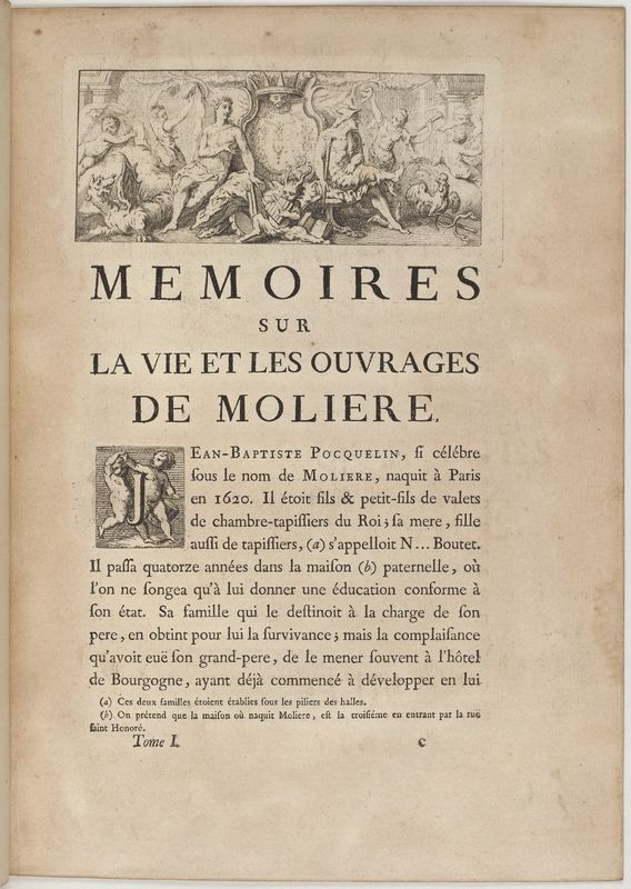 Mémoires sur la vie et les œuvres de Molière (Les)