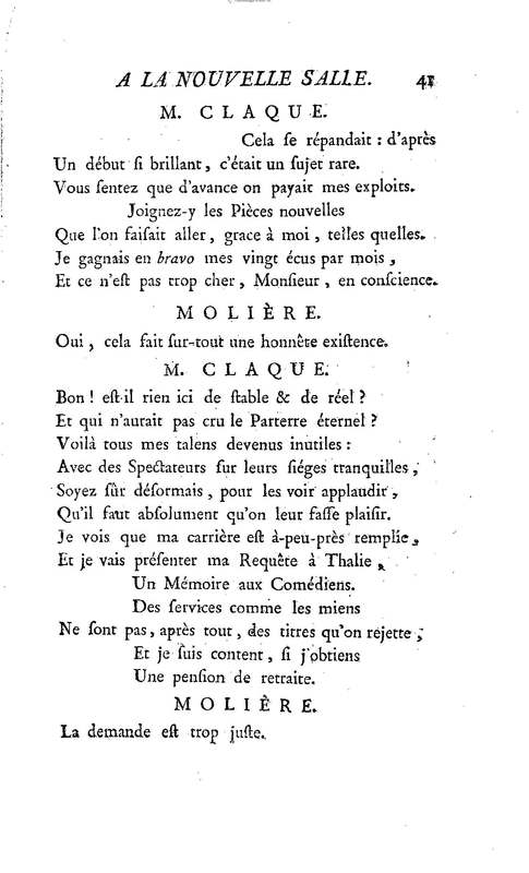 Molière à la nouvelle salle, ou les Audiences de Thalie, comédie en un acte et en vers libres Molière à la nouvelle salle, ou les Audiences de Thalie, comédie en un acte et en vers libres