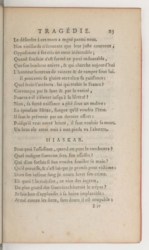Hirza, tragédie, par M. de Sauvigny… (Comédiens ordinaires du Roi, 27 mai 1767) Hirza, tragédie, par M. de Sauvigny… (Comédiens ordinaires du Roi, 27 mai 1767)
