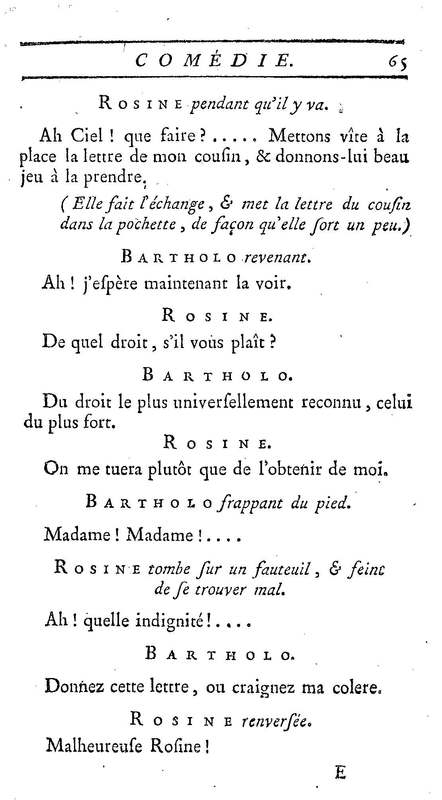Barbier de Séville, ou la Précaution inutile (Le), comédie en quatre actes, par M. de Beaumarchais, représentée sur le théâtre de la Comédie Française le 23 février 1775 (avec une Lettre modérée sur la chute et la critique du Barbier de Séville)
