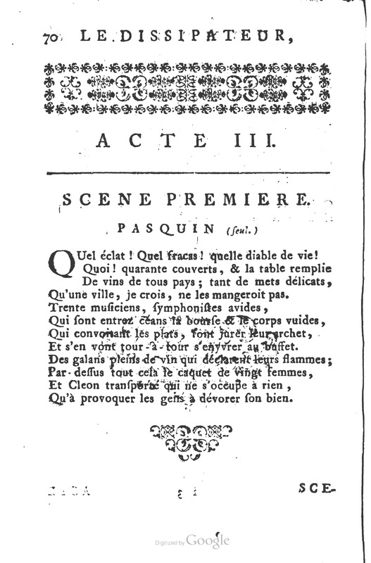 Dissipateur ou l’honnête-friponne (Le), comédie Dissipateur ou l’honnête-friponne (Le), comédie