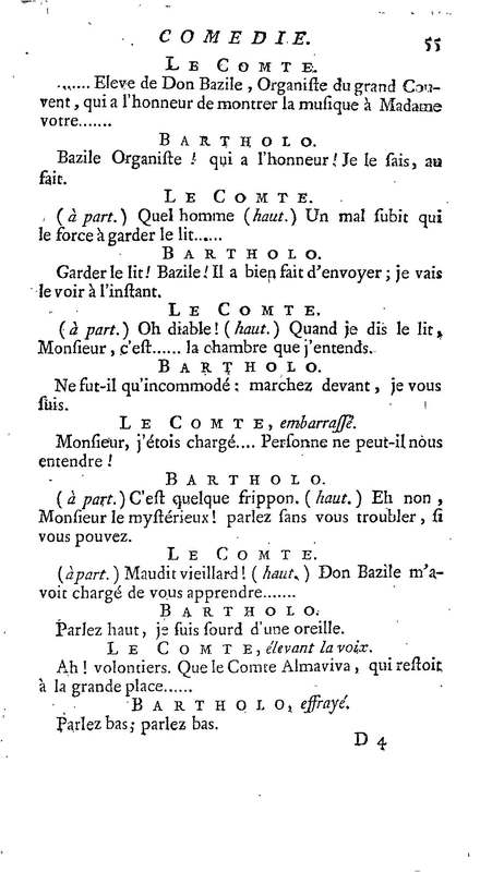 Barbier de Séville, ou la Précaution inutile (Le ), comédie en quatre actes, par M. de Beaumarchais, représentée sur le théâtre de la Comédie Française le 23 février 1775 (avec une Lettre modérée sur la chute et la critique du Barbier de Séville)
