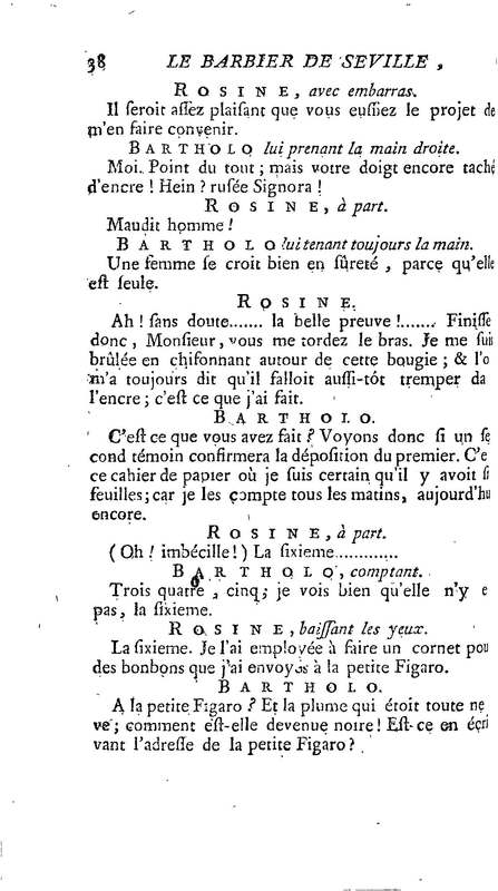 Barbier de Séville, ou la Précaution inutile (Le ), comédie en quatre actes, par M. de Beaumarchais, représentée sur le théâtre de la Comédie Française le 23 février 1775 (avec une Lettre modérée sur la chute et la critique du Barbier de Séville) Barbier de Séville, ou la Précaution inutile (Le ), comédie en quatre actes, par M. de Beaumarchais, représentée sur le théâtre de la Comédie Française le 23 février 1775 (avec une Lettre modérée sur la chute et la critique du Barbier de Séville)