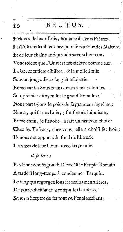 Brutus de M. de Voltaire (Le), avec un Discours sur la tragédie Brutus de M. de Voltaire (Le), avec un Discours sur la tragédie