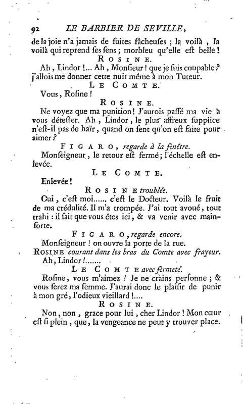 Barbier de Séville, ou la Précaution inutile (Le ), comédie en quatre actes, par M. de Beaumarchais, représentée sur le théâtre de la Comédie Française le 23 février 1775 (avec une Lettre modérée sur la chute et la critique du Barbier de Séville) Barbier de Séville, ou la Précaution inutile (Le ), comédie en quatre actes, par M. de Beaumarchais, représentée sur le théâtre de la Comédie Française le 23 février 1775 (avec une Lettre modérée sur la chute et la critique du Barbier de Séville)