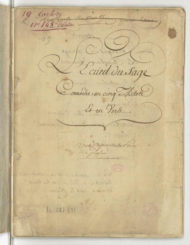 Écueil du sage (L'), comédie en cinq actes et en vers Écueil du sage (L'), comédie en cinq actes et en vers
