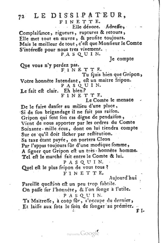 Dissipateur ou l’honnête-friponne (Le), comédie Dissipateur ou l’honnête-friponne (Le), comédie