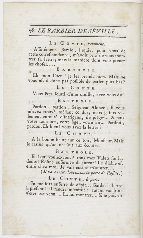 Barbier de Séville, ou la Précaution inutile (Le), comédie en quatre actes ; par M. de Beaumarchais ; représentée & tombée sur le théâtre de la Comédie Françoise aux Tuileries, le 23 de février 1775 Barbier de Séville, ou la Précaution inutile (Le), comédie en quatre actes ; par M. de Beaumarchais ; représentée & tombée sur le théâtre de la Comédie Françoise aux Tuileries, le 23 de février 1775