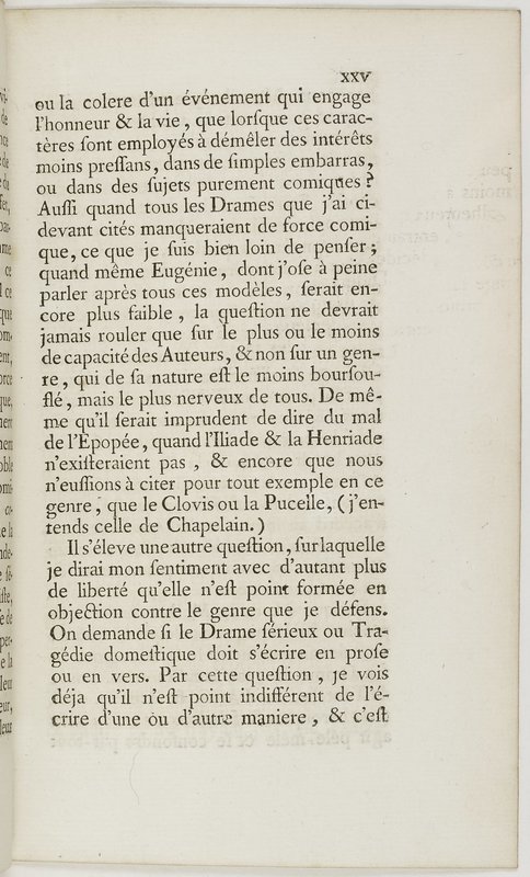 Eugénie, drame en cinq actes en prose, enrichi de figures en taille-douce ; avec un Essai sur le drame sérieux