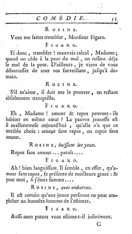 Barbier de Séville, ou la Précaution inutile (Le), comédie en quatre actes, par M. de Beaumarchais, représentée sur le théâtre de la Comédie Française le 23 février 1775 (avec une Lettre modérée sur la chute et la critique du Barbier de Séville)