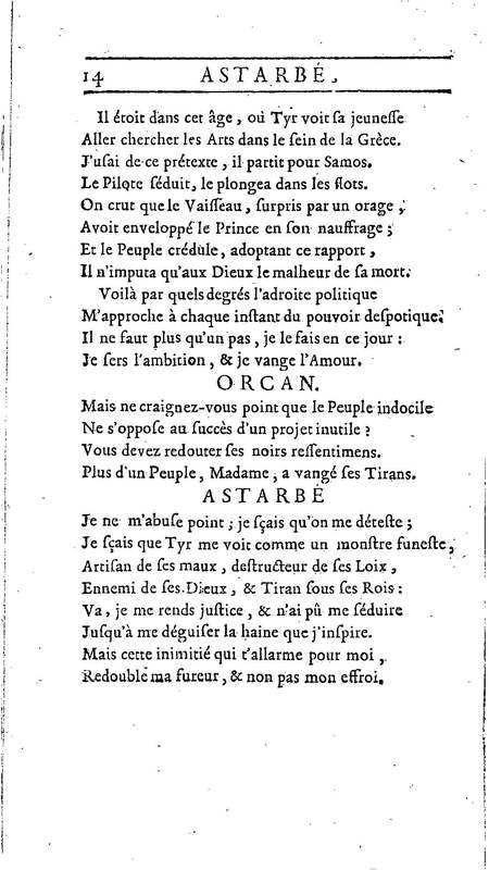 Astarbé, tragédie, par M. Colardeau. Représentée pour la première fois par les Comédiens françois ordinaires du Roi, le 27 février 1758 Astarbé, tragédie, par M. Colardeau. Représentée pour la première fois par les Comédiens françois ordinaires du Roi, le 27 février 1758