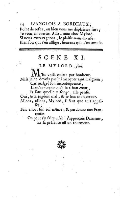 Anglais à Bordeaux (L'), comédie en un acte et en vers libres, par M. Favart… [Par les Comédiens françois ordinaires du Roi, 14 mars 1763]