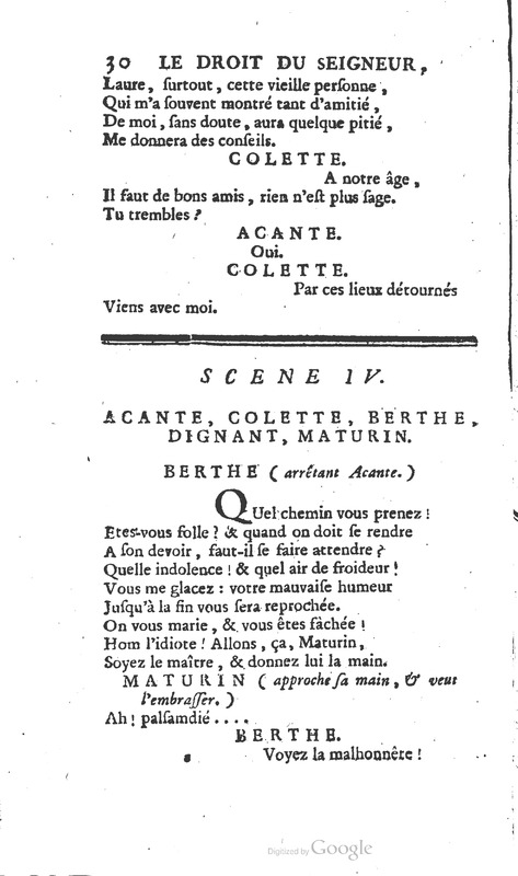 Droit du seigneur (Le), Comédie en cinq actes