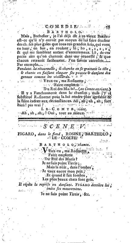 Barbier de Séville, ou la Précaution inutile (Le), comédie en quatre actes, par M. de Beaumarchais, représentée sur le théâtre de la Comédie Française le 23 février 1775 (avec une Lettre modérée sur la chute et la critique du Barbier de Séville)
