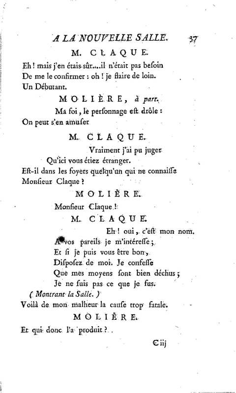 Molière à la nouvelle salle, ou les Audiences de Thalie, comédie en un acte et en vers libres Molière à la nouvelle salle, ou les Audiences de Thalie, comédie en un acte et en vers libres