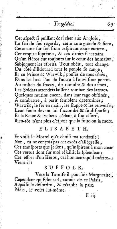 Comte de Warwik [sic] (Le), tragédie par M. de La Harpe, représentée pour la première fois par les Comédiens françois ordinaires du Roi, le 7 novembre 1763