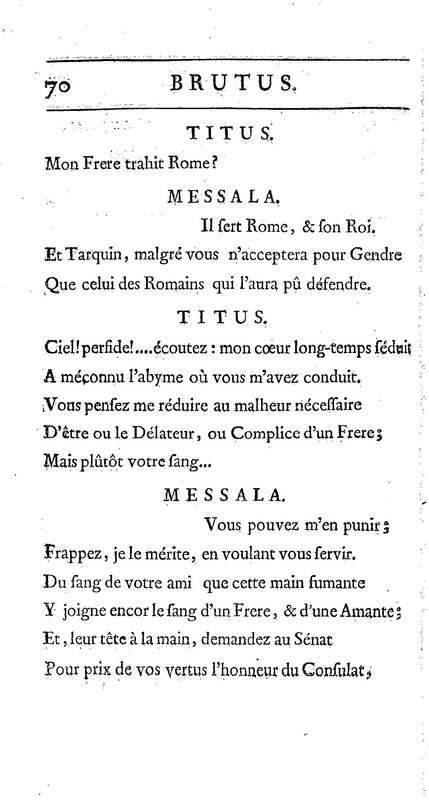 Brutus de M. de Voltaire (Le), avec un Discours sur la tragédie Brutus de M. de Voltaire (Le), avec un Discours sur la tragédie