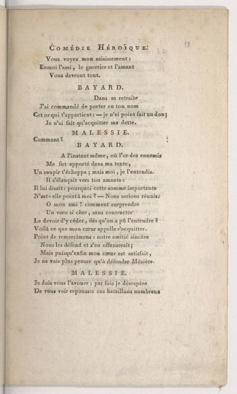 Bayard, ou Le Siège de Mézière, comédie héroïque en trois actes et en vers, mêlée d'intermèdes Bayard, ou Le Siège de Mézière, comédie héroïque en trois actes et en vers, mêlée d'intermèdes