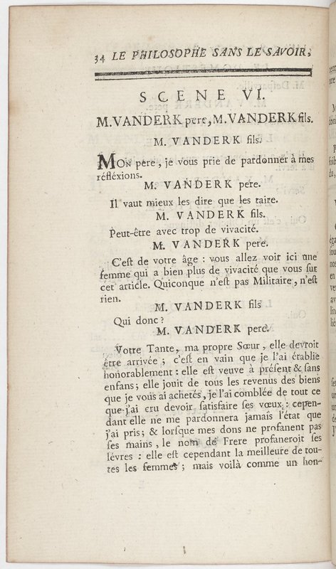Philosophe sans le savoir (Le), comédie en prose et en cinq actes… par M. Sedaine. [Paris, les Comédiens français, 2 novembre 1765]