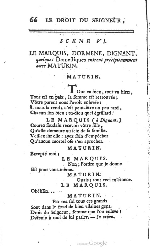 Droit du seigneur (Le), Comédie en cinq actes Droit du seigneur (Le), Comédie en cinq actes