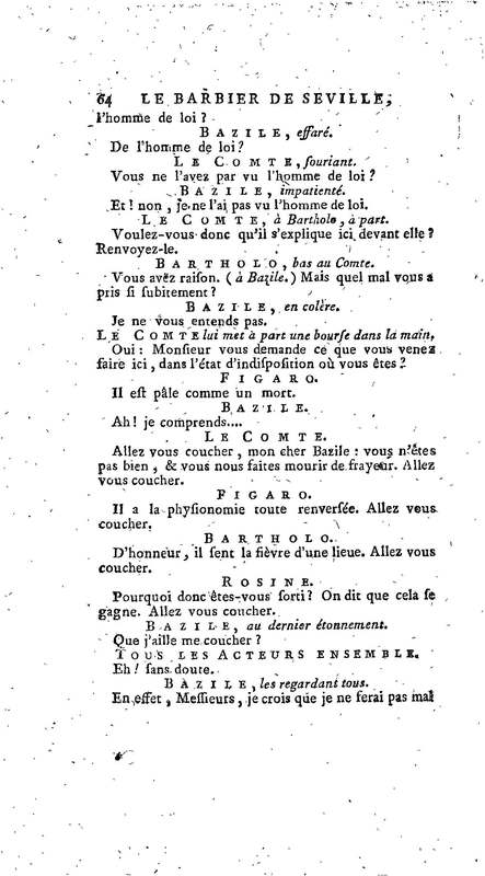 Barbier de Séville, ou la Précaution inutile (Le), comédie en quatre actes, par M. de Beaumarchais, représentée sur le théâtre de la Comédie Française le 23 février 1775 (avec une Lettre modérée sur la chute et la critique du Barbier de Séville)