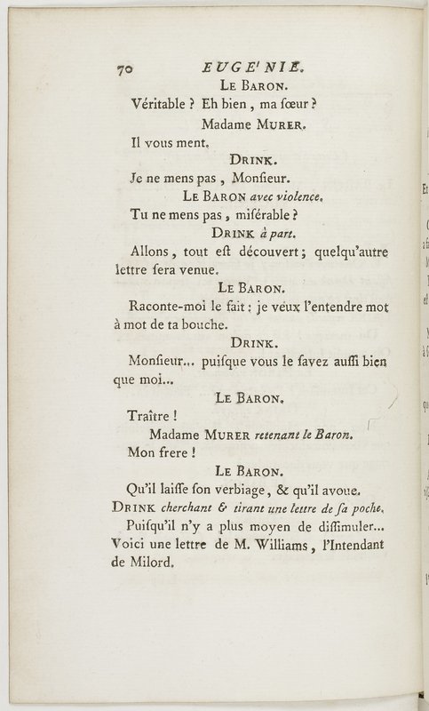 Eugénie, drame en cinq actes en prose, enrichi de figures en taille-douce ; avec un Essai sur le drame sérieux Eugénie, drame en cinq actes en prose, enrichi de figures en taille-douce ; avec un Essai sur le drame sérieux