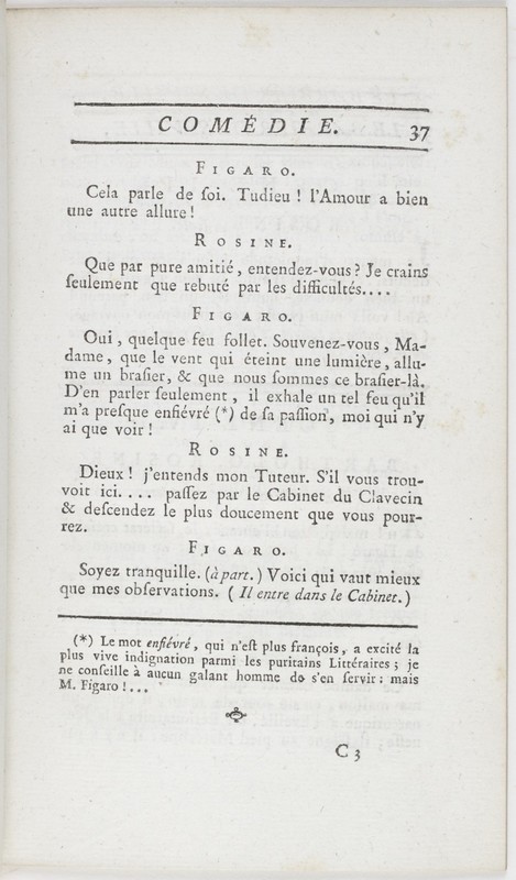 Barbier de Séville, ou la Précaution inutile (Le), comédie en quatre actes ; par M. de Beaumarchais ; représentée & tombée sur le théâtre de la Comédie Françoise aux Tuileries, le 23 de février 1775