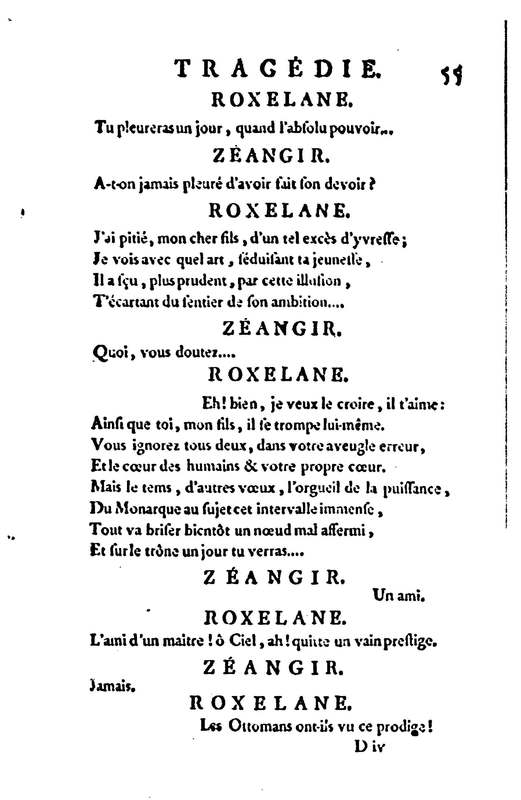 Mustapha et Zéangir, tragédie en cinq actes et en vers, représentée sur le théâtre de Fontainebleau, devant Leurs Majestés, le 1er novembre 1776 Mustapha et Zéangir, tragédie en cinq actes et en vers, représentée sur le théâtre de Fontainebleau, devant Leurs Majestés, le 1er novembre 1776