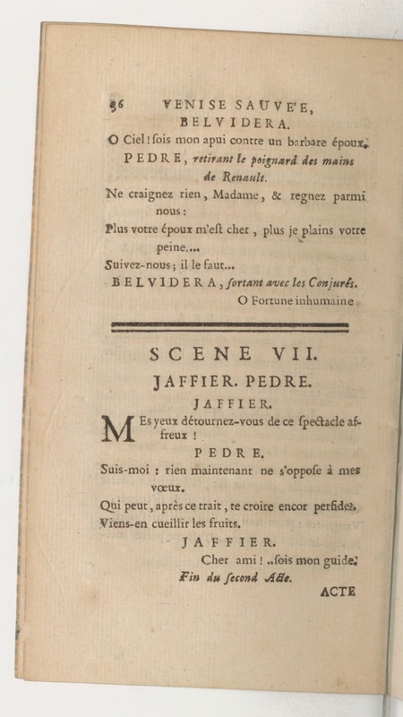 Venise sauvée, tragedie. Représentée par les Comédiens françois, le 5 décembre 1746… [Seconde édition]