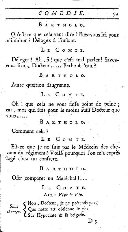 Barbier de Séville, ou la Précaution inutile (Le), comédie en quatre actes, par M. de Beaumarchais, représentée sur le théâtre de la Comédie Française le 23 février 1775 (avec une Lettre modérée sur la chute et la critique du Barbier de Séville)