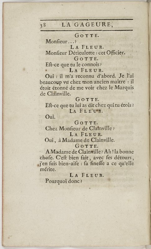 Gageure imprévue (La), comédie en prose et en un acte… par M. Sedaine. [Paris, les Comédiens français, 27 mai 1768]