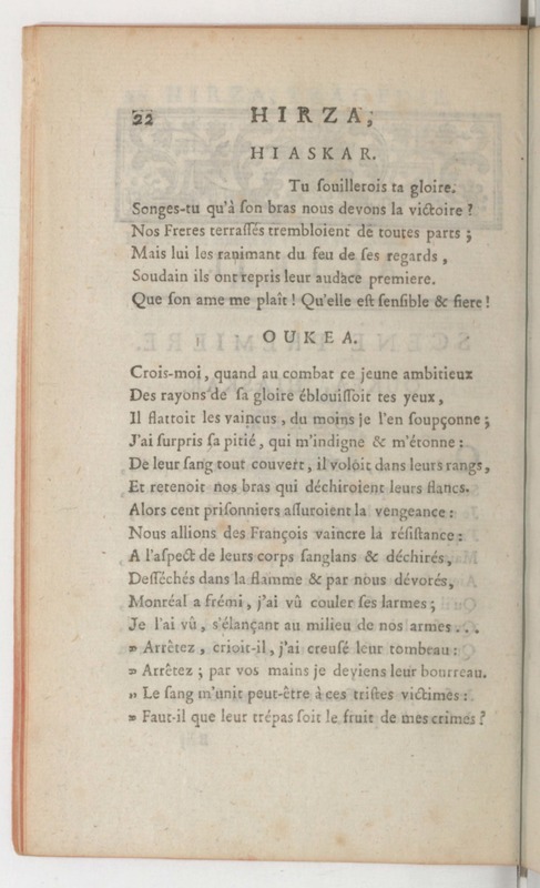 Hirza, tragédie, par M. de Sauvigny… (Comédiens ordinaires du Roi, 27 mai 1767) Hirza, tragédie, par M. de Sauvigny… (Comédiens ordinaires du Roi, 27 mai 1767)