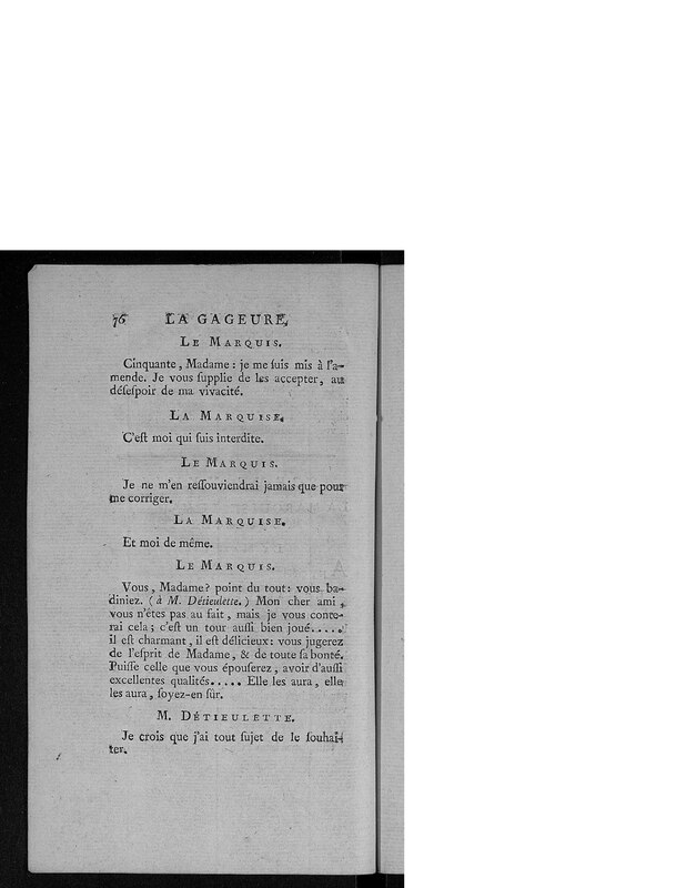 Gageure imprévue (La), comédie en prose et en un acte Gageure imprévue (La), comédie en prose et en un acte