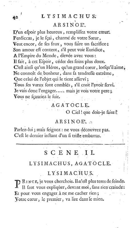 Lysimachus, tragédie par M. de Caux de Montlebert, représentée pour la première fois le 13 décembre 1737 Lysimachus, tragédie par M. de Caux de Montlebert, représentée pour la première fois le 13 décembre 1737