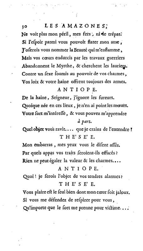 Amazones (Les), tragédie en cinq actes, par madame du Boccage, représentée par les Comédiens ordinaires du Roy, aux mois de juillet et d'août 1749