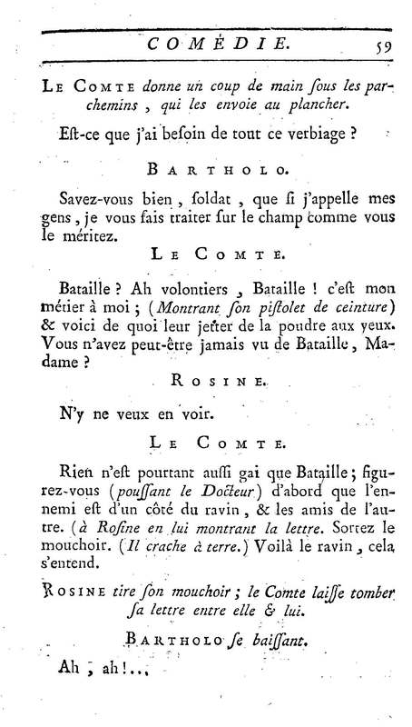 Barbier de Séville, ou la Précaution inutile (Le), comédie en quatre actes, par M. de Beaumarchais, représentée sur le théâtre de la Comédie Française le 23 février 1775 (avec une Lettre modérée sur la chute et la critique du Barbier de Séville)