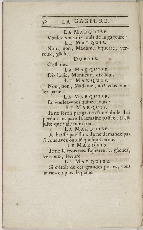 Gageure imprévue (La), comédie en prose et en un acte… par M. Sedaine. [Paris, les Comédiens français, 27 mai 1768]